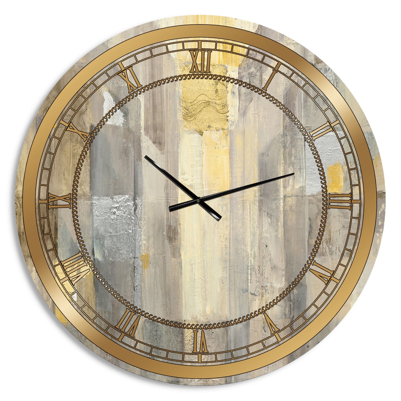 Designart 'Gold Square Watercolor Glam Wall Clock